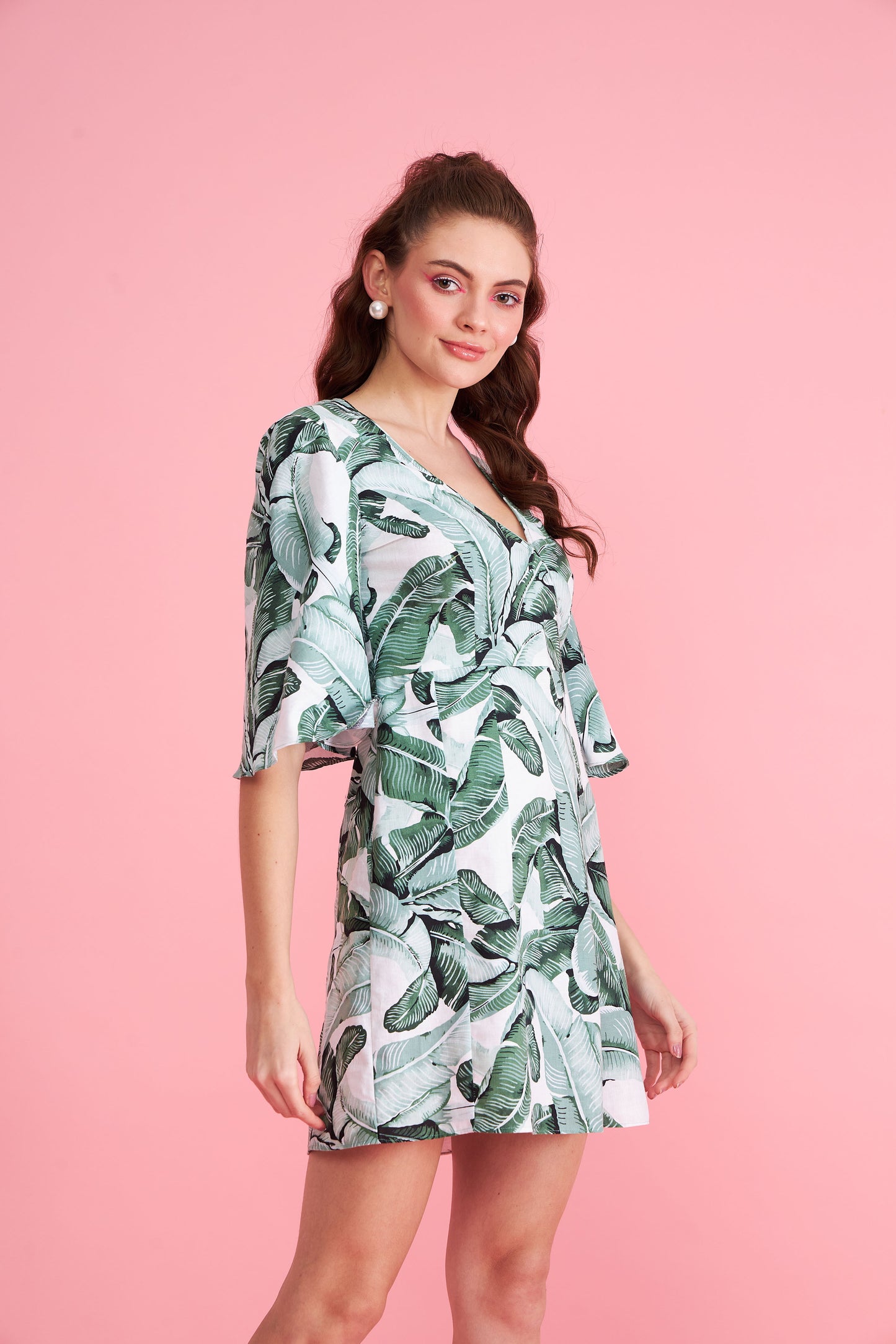 Leafy Linen Dress