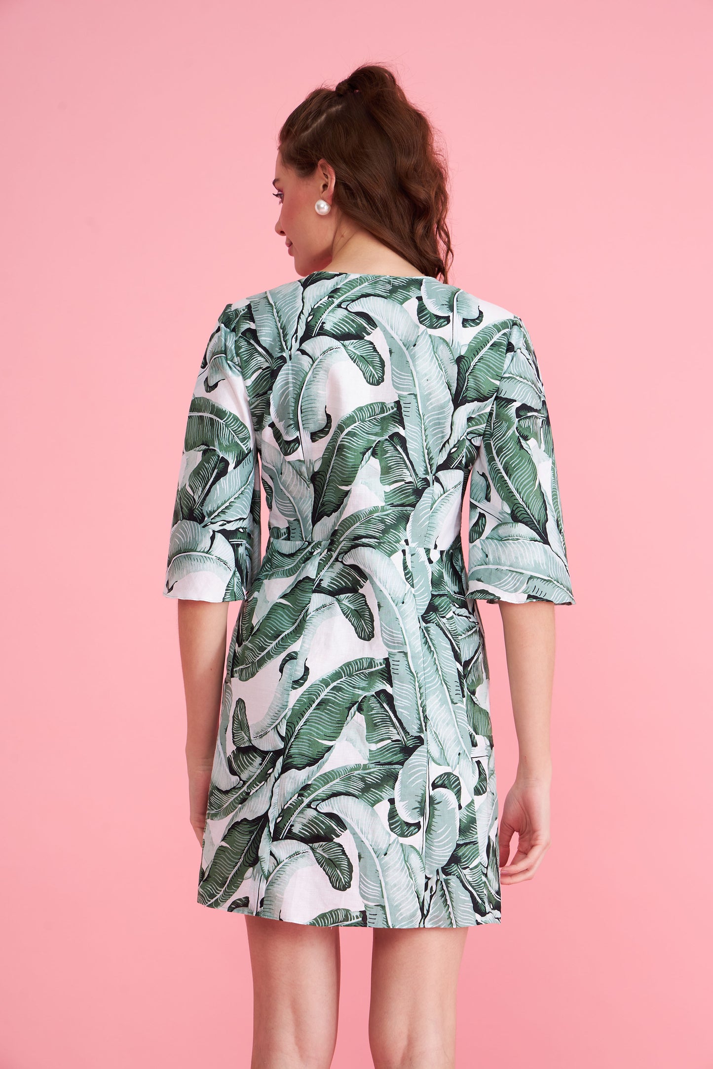 Leafy Linen Dress