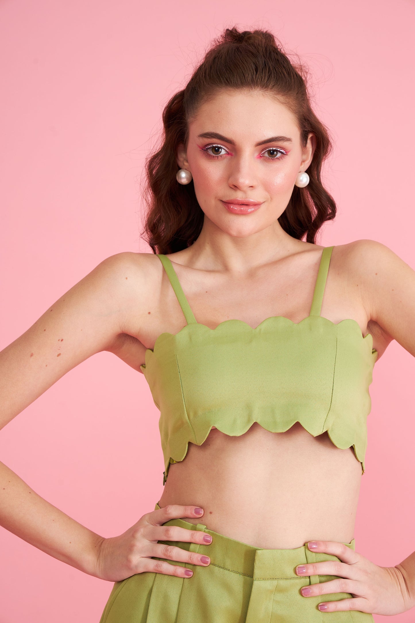 Green Crop top