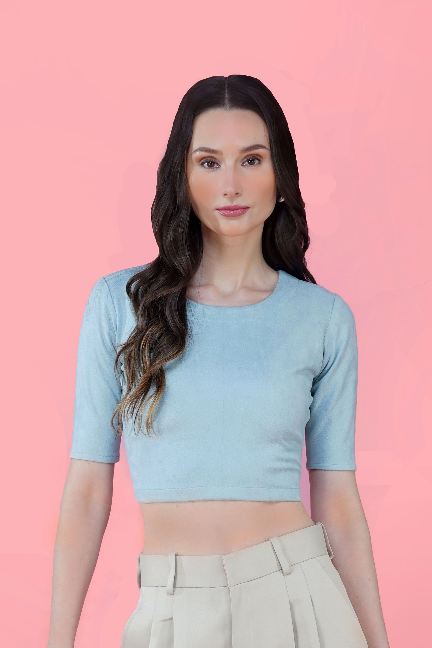 Powder Blue Sued Top